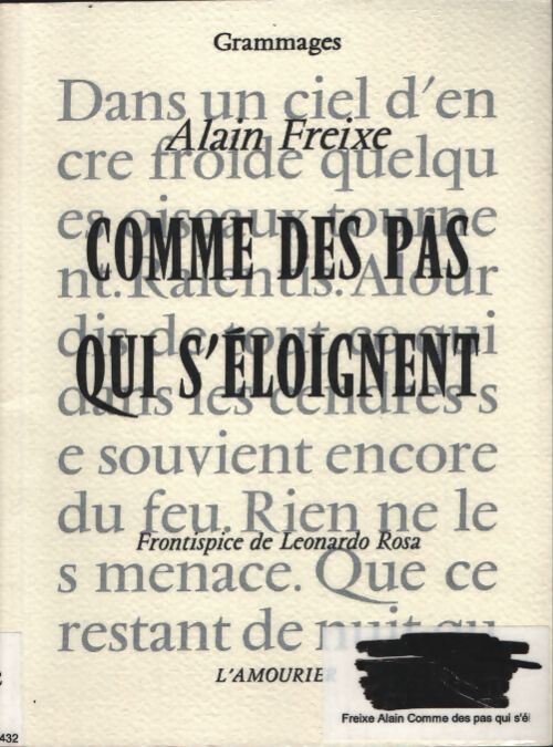 Comme des pas qui s'éloignent - Alain Freixe - Livre