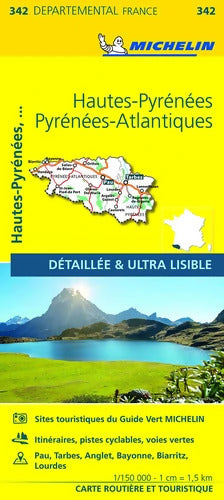 Carte Départementale Hautes-Pyrénées Pyrénées Atlantiques - Michelin - Livre
