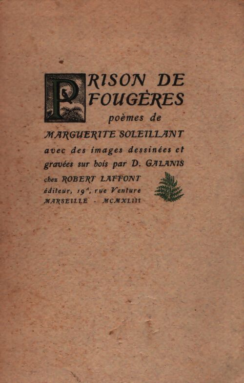 Prison de fougères - Marguerite Soleillant - Livre