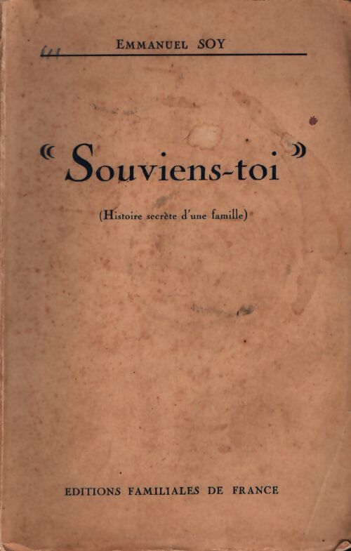 Souviens-toi - Emmanuel Soy - Livre