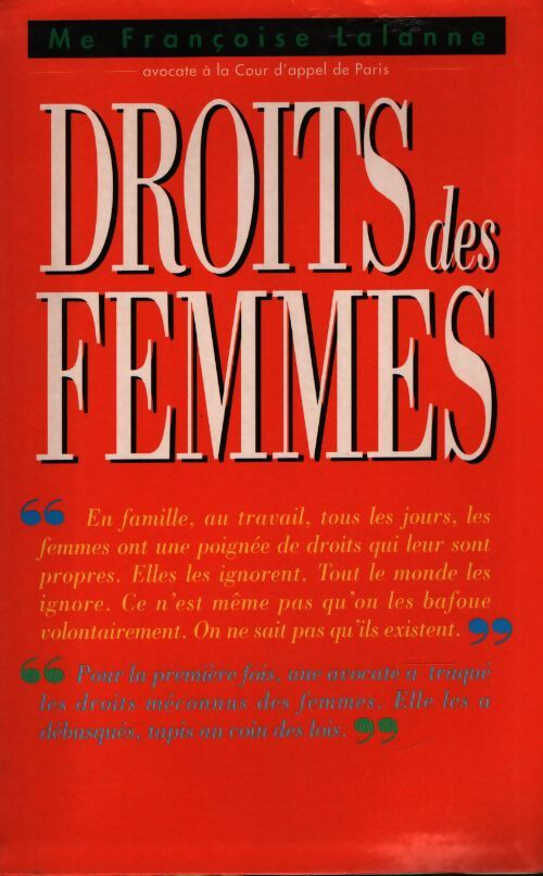 Droits des femmes - Françoise Lalanne - Livre
