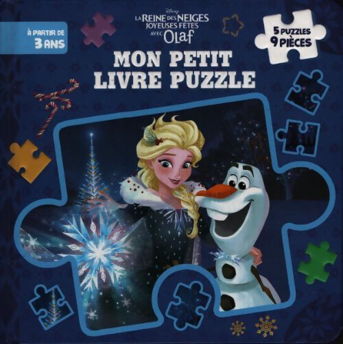 Reine des neiges - 5 puzzles 9 pièces - joyeuses fêtes avec olaf - disney - Collectif - Livre
