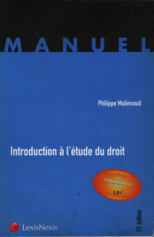 Introduction a l'etude du droit - Malinvaud Philippe - Livre