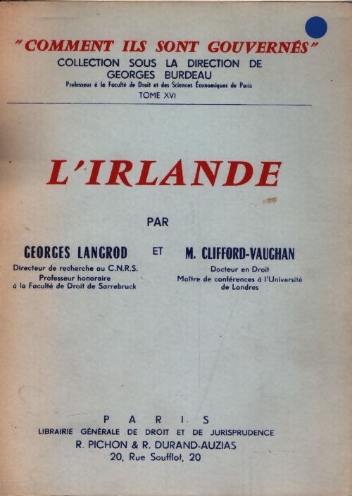 L'Irlande - Georges Langrod - Livre