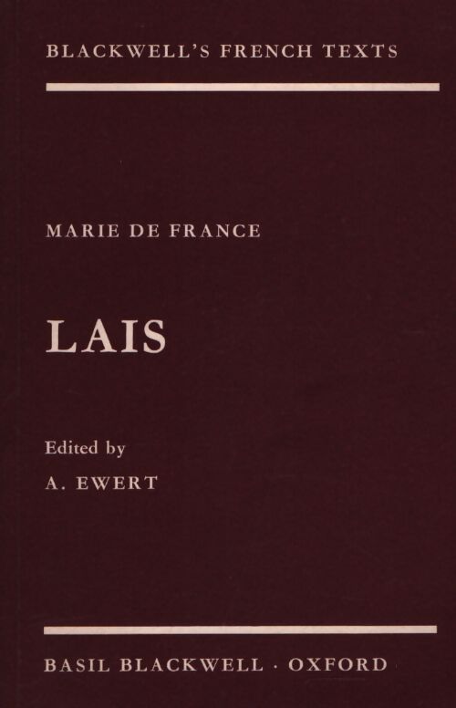 Lais Marie de France - A Ewert - Livre