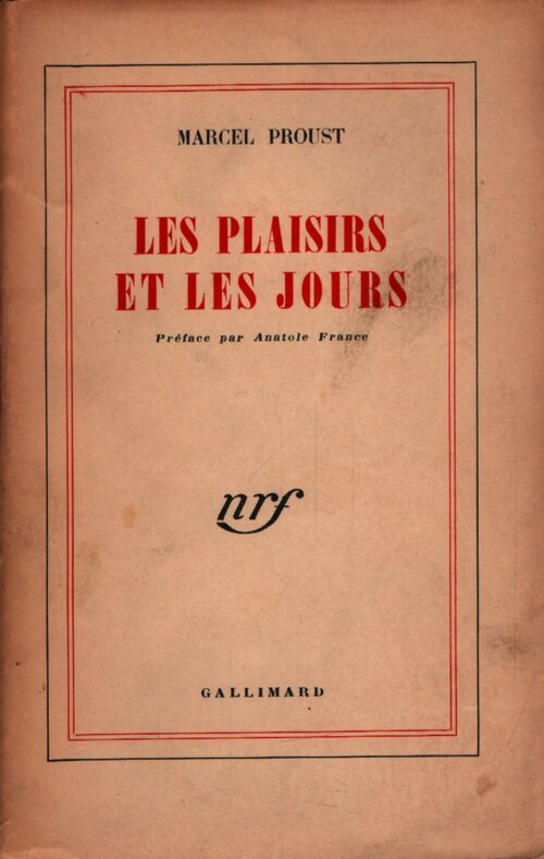 Les plaisirs et les jours - Marcel Proust - Livre