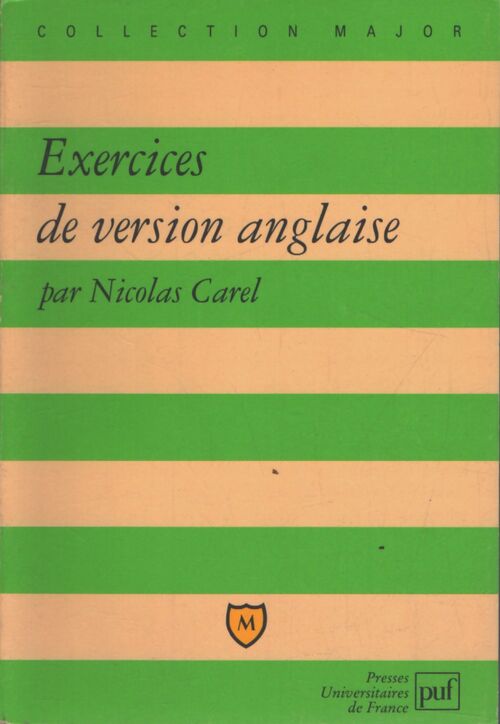 Exercices de version anglaise - Nicolas Carel - Livre