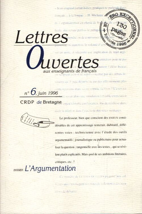 Lettres ouvertes aux enseignants de français n°6 - Collectif - Livre
