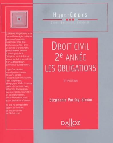 Droit civil 2ème année : Les Obligations - Stéphanie Porchy-Simon - Livre