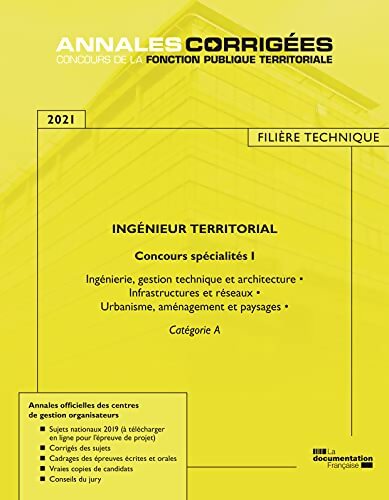 Ingénieur territorial I 2021 : Concours spécialités I n°120 - Centre Interdépartemental De Gestion De La Petite Couronne De La Région Ile De France (CIGPC) - Livre