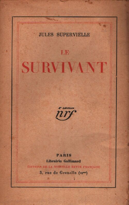Le survivant - Jules Supervielle - Livre