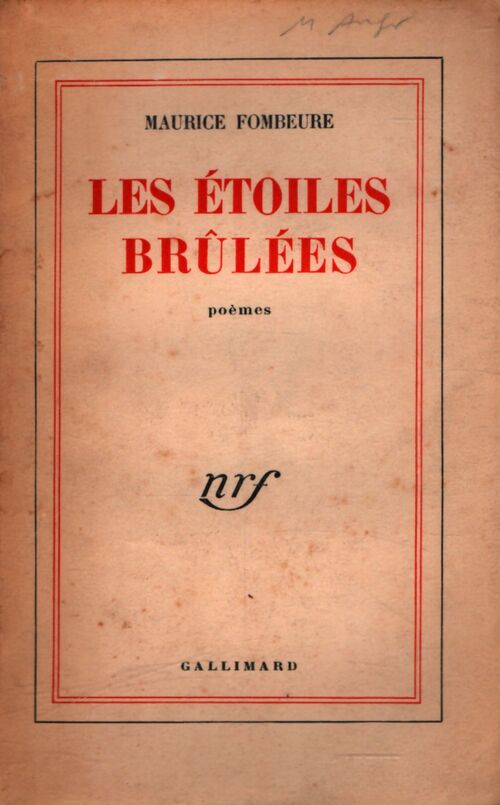 Les étoiles brûlées - Maurice Fombeure - Livre