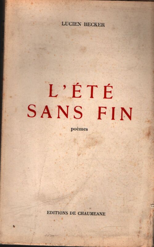 L'été sans fin - Lucien Becker - Livre