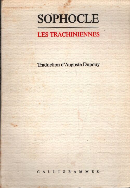 Les trachiniennes - Sophocle - Livre