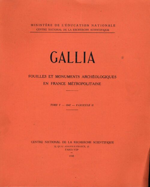 Gallia Tome V 1947 fascicule II - Collectif - Livre