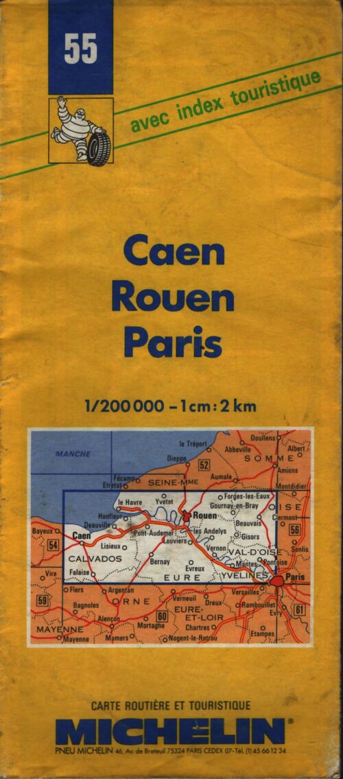 Carte routière : Caen - Rouen - Paris 55 1/200000 - Collectif - Livre