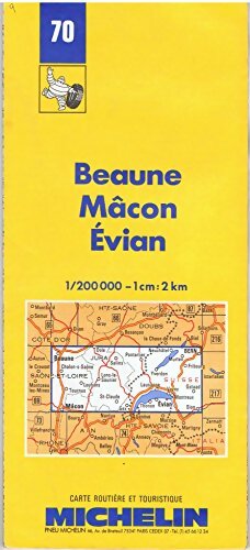 Carte routière : Beaune - Mâcon - Evian 1/200000 - Carte Michelin - Livre
