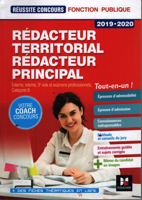 Réussite concours / Rédacteur territorial/rédacteur principal - 2019-2020 - préparation complète - Brigitte Le Page - Livre