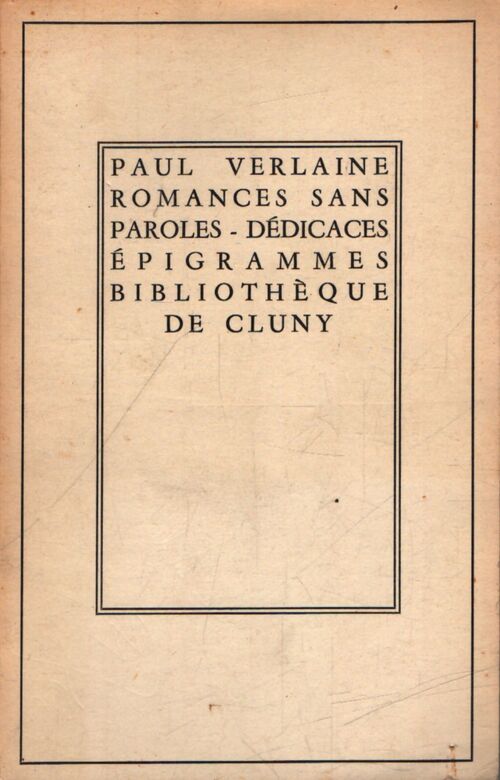 Romances sans paroles / Dédicaces / Epigrammes - Paul Verlaine - Livre