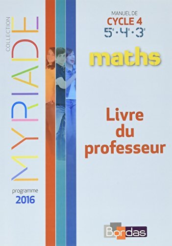 Myriade mathématiques cycle 4 2016 livre du professeur - Marc Boullis - Livre
