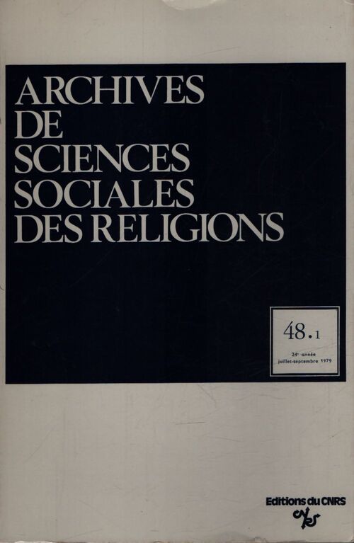 Archives des sciences sociales des religions 48. 1 - Collectif - Livre