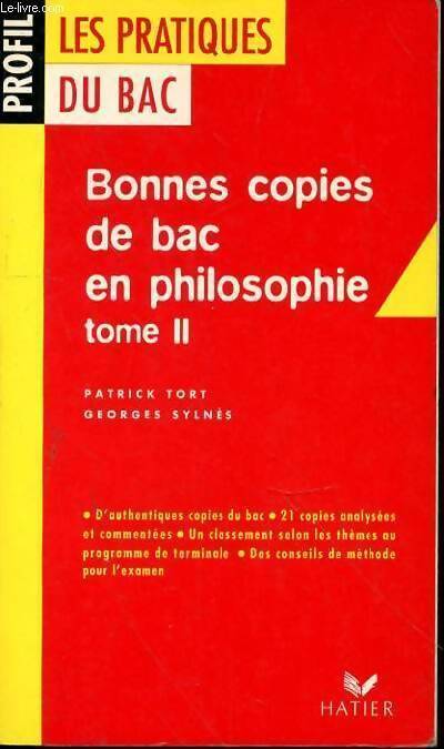 Bonnes copies du bac en Philosophie Tome II - Georges Sylnès - Profil - Livre