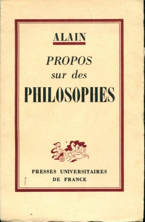 Propos sur des philosophes - Alain - Alain - Livre