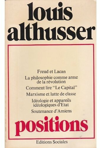 Positions - Louis Althusser - Sociales GF - Livre