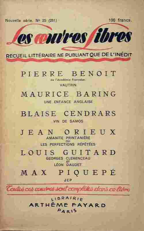 Vautrin / Une enfance anglaise / Vin de Samos / Amanite printanière ou les perfections répétées / Georges Clémenceau et Léon Daudet / Jep - Collectif - Les Oeuvres Libres - Livre