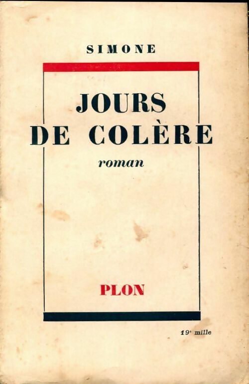 Jours de colère - Madame Simone - Plon poches divers - Livre