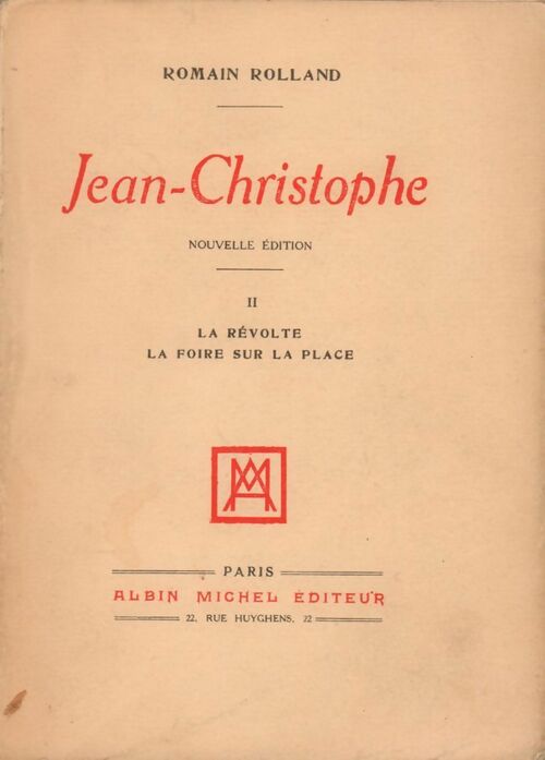 Jean-Christophe Tome II - Romain Rolland - Albin Michel GF - Livre