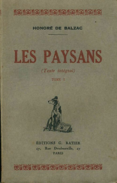 Les paysans - Honoré De Balzac - Ratier Poche divers - Livre