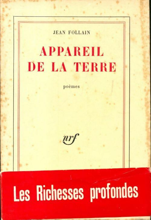 Appareil de la terre - Jean Follain - Gallimard GF - Livre