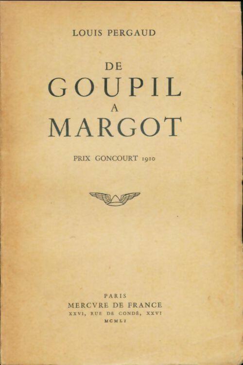 De Goupil à Margot - Louis Pergaud - Mercure poches divers - Livre