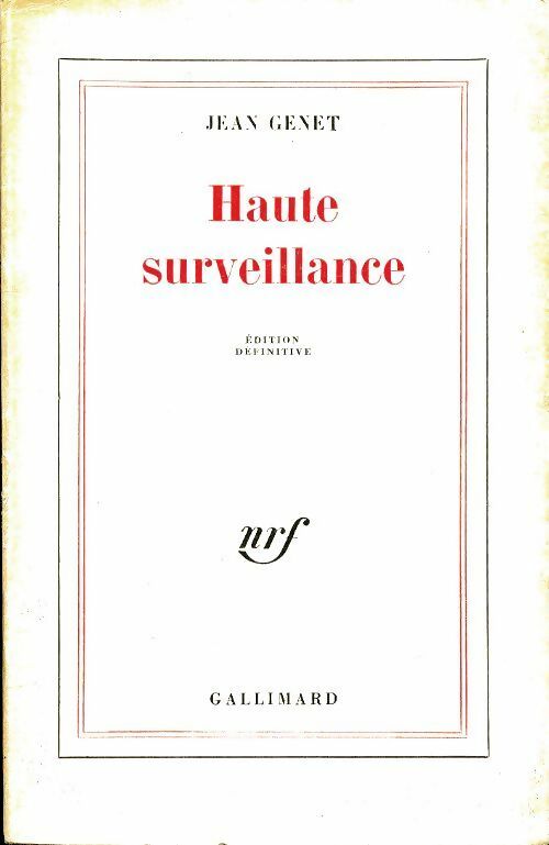 Haute surveillance - Jean Genet - Blanche - Livre