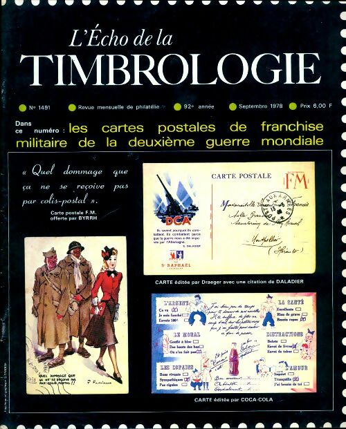 L'écho de la timbrologie n°1491 : Les cartes postales de franchise militaire de la deuxième guerre mondiale - Collectif - L'écho de la timbrologie - Livre
