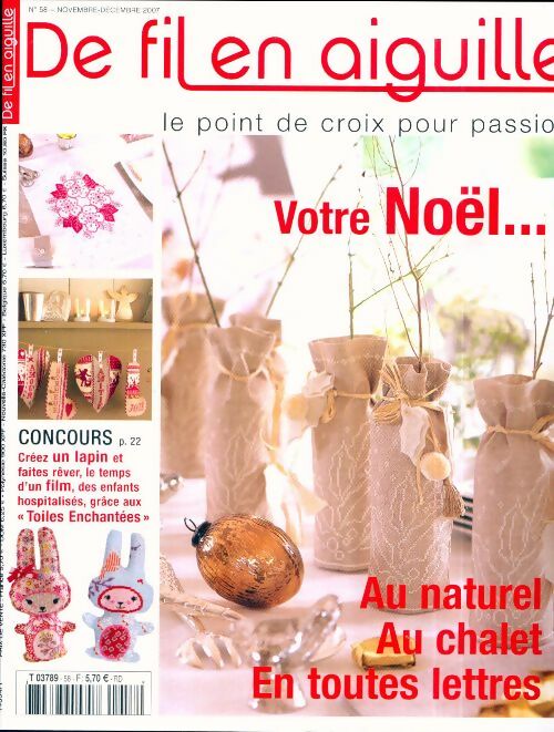De fil en aiguille n°58 : Votre Noël - Collectif - De fil en aiguille - Livre