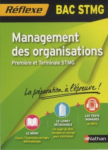 Management des organisations STMG - Caroline Gonnet - Réflexe - Livre