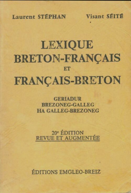 Lexique breton-français, français-breton - Laurent Stéphan - Emgleo Breiz poche - Livre