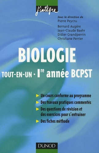 Biologie : Tout-en-un - PCPST 1re année - Bernard Augère - J'intègre - Livre