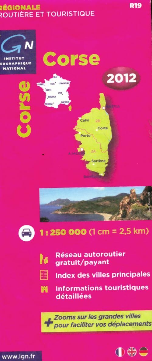 R19 corse 2012 1/250. 000 - Ign - Carte régionale - Livre