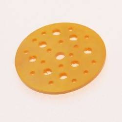 Disque perforé diamètre 40mm couleur jaune (x 1)