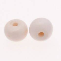 Perles rondes en corne Ø12mm couleur crème (x 2)