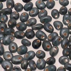 Perles en verre forme de petite goutte Ø5mm couleur gris anthracite brillant (x 10)