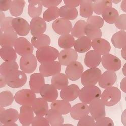 Perles en verre forme de petite goutte Ø5mm couleur rose givré (x 10)