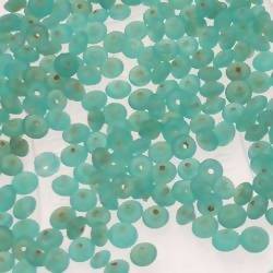 Perles en verre forme soucoupes Ø5mm couleur bleu des mers du Sud opaque (x 10)