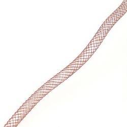 Ruban résille tubulaire diamètre 4mm couleur marron brun (x 1m)