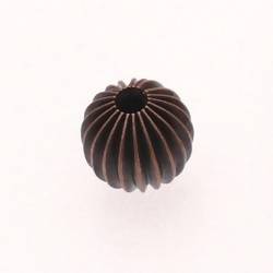 Perle en métal léger boule striée Ø12mm couleur cuivre (x 1)