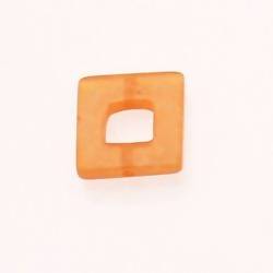 Perle en résine anneau carré 18x18mm couleur orange brillant (x 1)