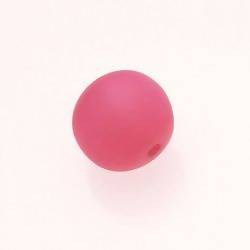 Perle ronde en résine Ø20mm couleur fushia mat (x 1)